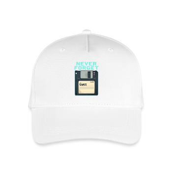 Never Forget Retro Floppy Disk Design - Kinder Bio Basecap - Weiß - Vorne