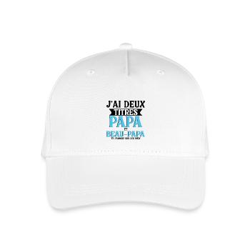 Ich habe zwei Titel: Papa und Stiefvater - Kinder Bio Basecap - Weiß - Vorne