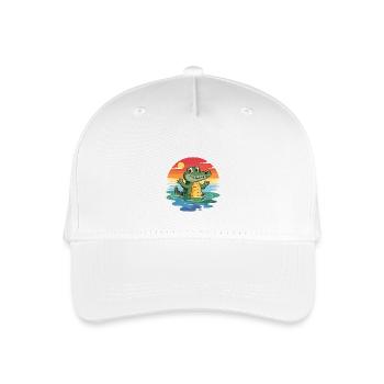 Alligator Retro Alligatoren - Kinder Bio Basecap - Weiß - Vorne