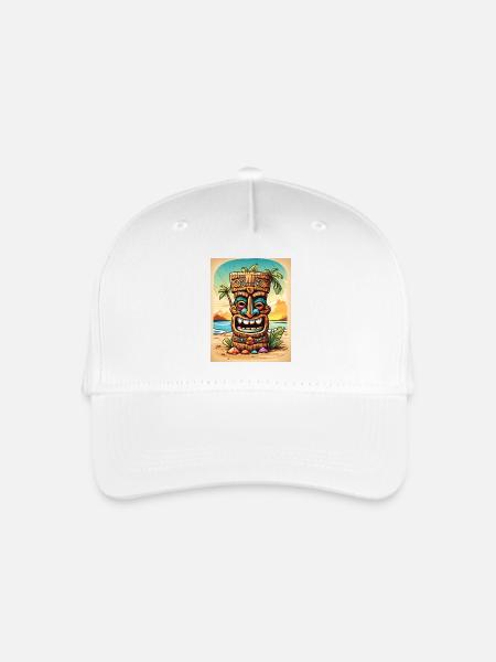 Tiki Statue cartoon - Kinder Bio Basecap - Weiß