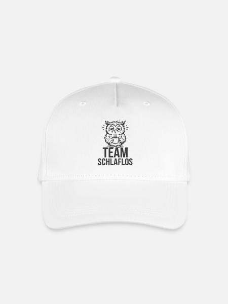 Team Schlaflos – Müde Eule - Kinder Bio Basecap - Weiß