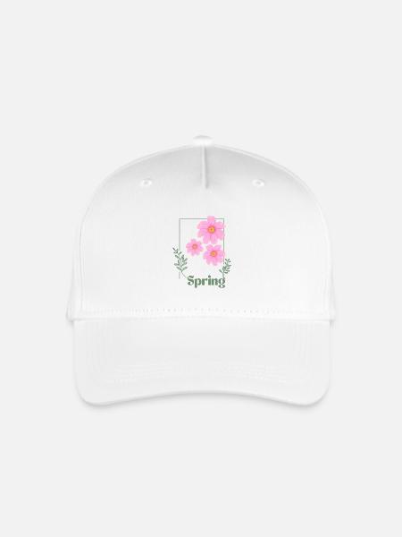 Spring Blumen Design Rosa - Kinder Bio Basecap - Weiß