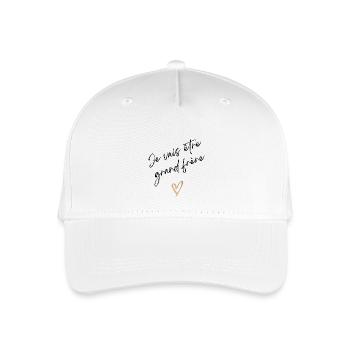 Ich werde großer Bruder sein - Bald großer Bruder - Kinder Bio Basecap - Weiß - Vorne