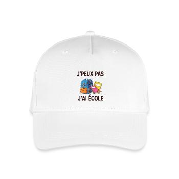 Ich kann keine Schule haben - Kinder Bio Basecap - Weiß - Vorne