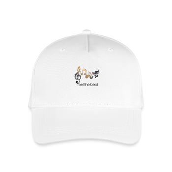 Feel the Beat – Abstrakter Notenschlüssel - Kinder Bio Basecap - Weiß - Vorne