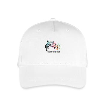 Feel the Beat – Abstrakter Notenschlüssel - Kinder Bio Basecap - Weiß - Vorne
