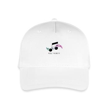 Feel the Beat – Abstrakter Notenschlüssel - Kinder Bio Basecap - Weiß - Vorne