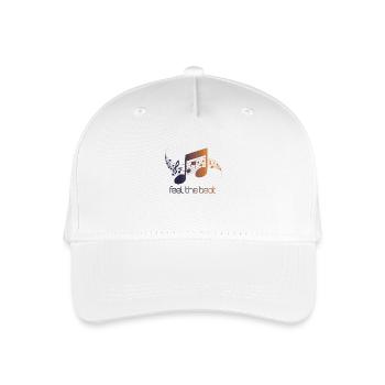 Feel the Beat – Abstrakter Notenschlüssel - Kinder Bio Basecap - Weiß - Vorne