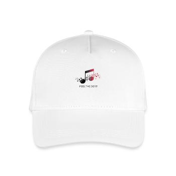 Feel the Beat – Abstrakter Notenschlüssel - Kinder Bio Basecap - Weiß - Vorne