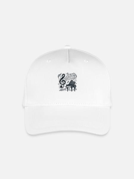 Abstrakte Klavier- und Musikschlüssel Illustration - Kinder Bio Basecap - Weiß