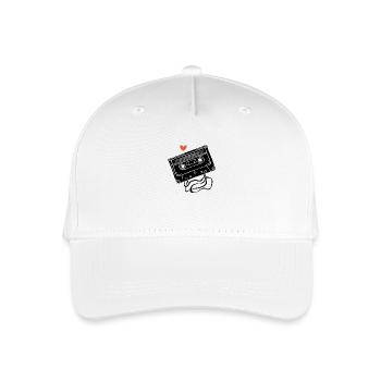 Kassette & Stift - Kinder Bio Basecap - Weiß - Vorne