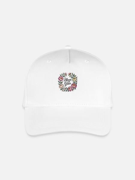 Bloom with Grace – Pfingstrosenkranz - Kinder Bio Basecap - Weiß