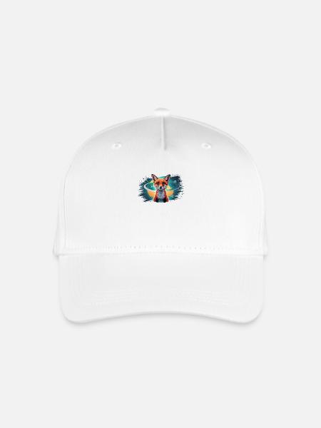 Fuchs - Illustration - Kinder Bio Basecap - Weiß
