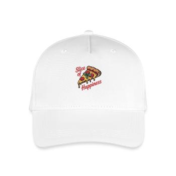 Slice of Happiness - Pizza - Kinder Bio Basecap - Weiß - Vorne