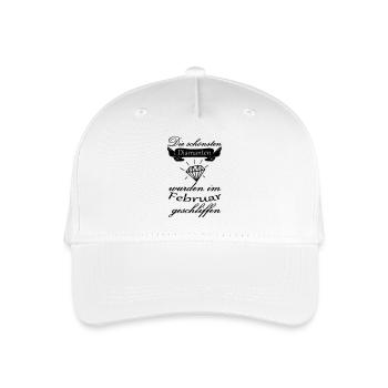 Februar Diamanten Geburtstag Geschenk Spruch - Kinder Bio Basecap - Weiß - Vorne