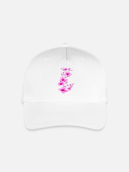 Kirschblüten sakura neon pink sakura - Kinder Bio Basecap - Weiß