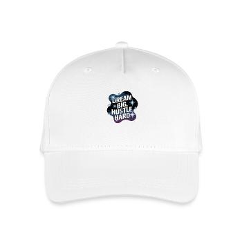 Dream Big, Hustle Hard – Nachthimmel - Kinder Bio Basecap - Weiß - Vorne