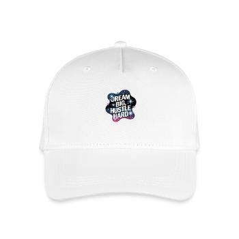 Dream Big, Hustle Hard – Nachthimmel - Kinder Bio Basecap - Weiß - Vorne