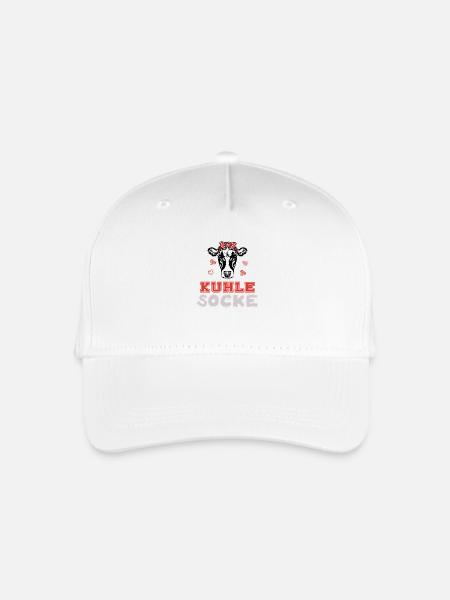 Kuhle Socke lustige Kuh mit Haarband Bäuerin - Kinder Bio Basecap - Weiß