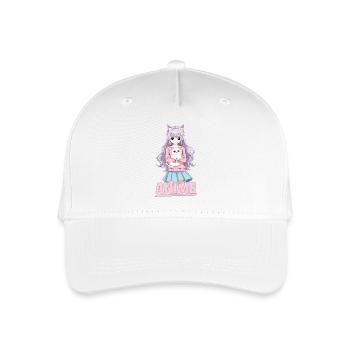 Anime Teen mit Katze manga süss japanimation - Kinder Bio Basecap - Weiß - Vorne