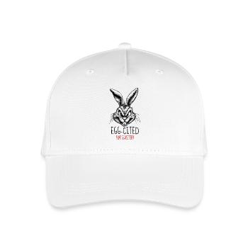 düsterer Hase - „Egg-cited for Easter!“ - Kinder Bio Basecap - Weiß - Vorne