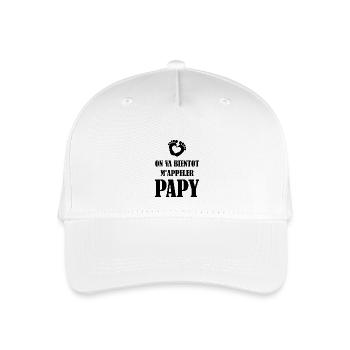 Bald werde ich Opa heißen - Kinder Bio Basecap - Weiß - Vorne