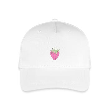 Erdbeere - Kinder Bio Basecap - Weiß - Vorne