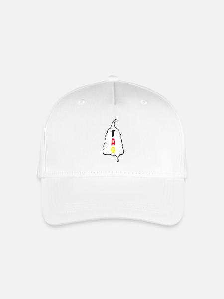 Sahne Tag mit Deutschlandfarben. - Kinder Bio Basecap - Weiß