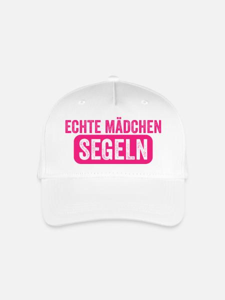 Echte Mädchen Segeln Lustiger Segler Spruch - Kinder Bio Basecap - Weiß