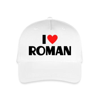 Ich liebe Roman Herz Grafik Namen Geschenk - Kinder Bio Basecap - Weiß - Vorne