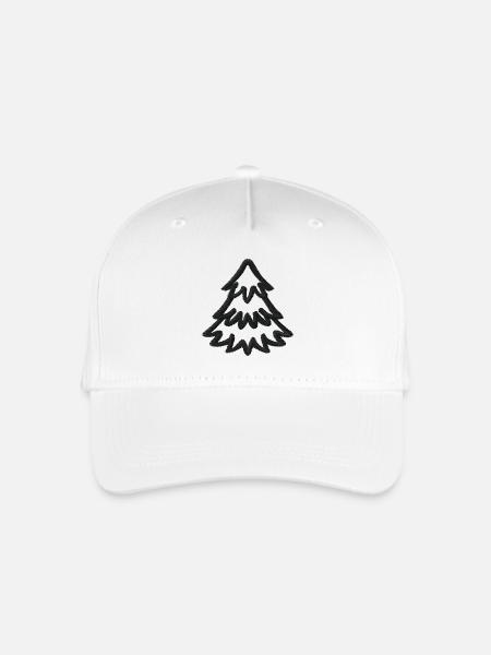 Weihnachtsbaum bestickt - Kinder Bio Basecap - Weiß