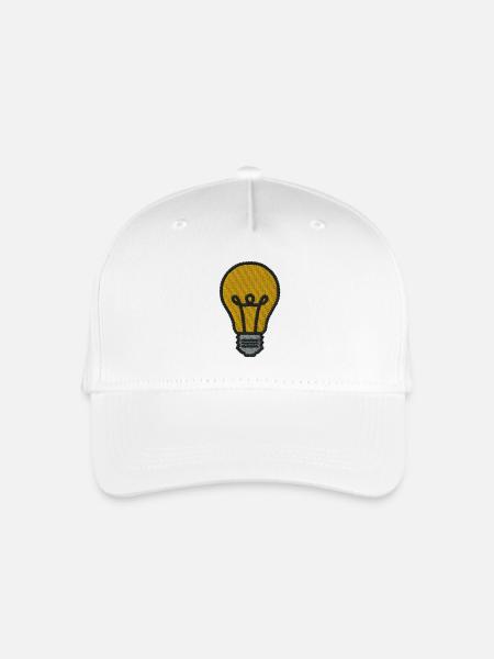 Glühbirne bestickt - Kinder Bio Basecap - Weiß