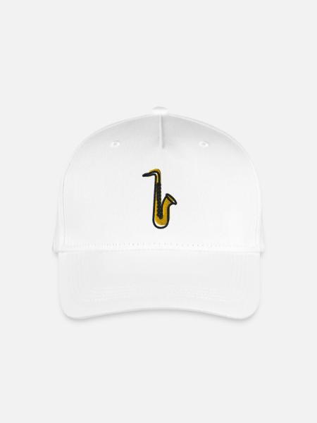 Saxophon - Kinder Bio Basecap - Weiß