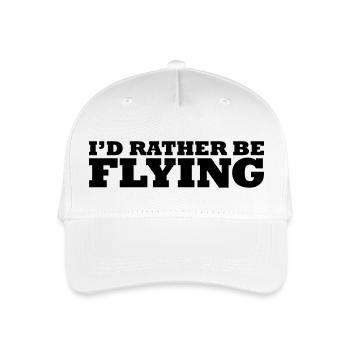 I'd rather be flying - Kinder Bio Basecap - Weiß - Vorne