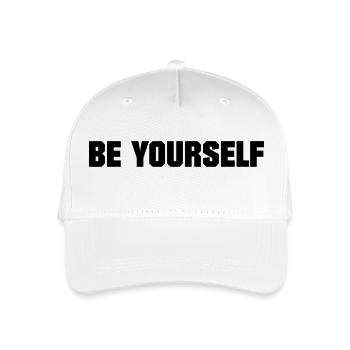 BE YOURSELF - Organic Kids’ Baseball Cap - white - Front