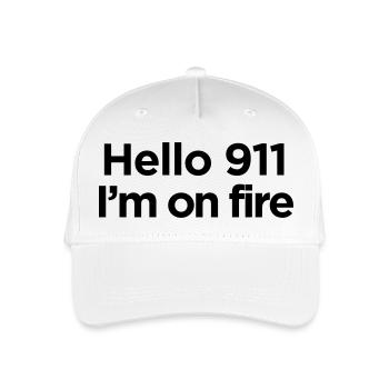 I AM ON FIRE - Organic Kids’ Baseball Cap - white - Front