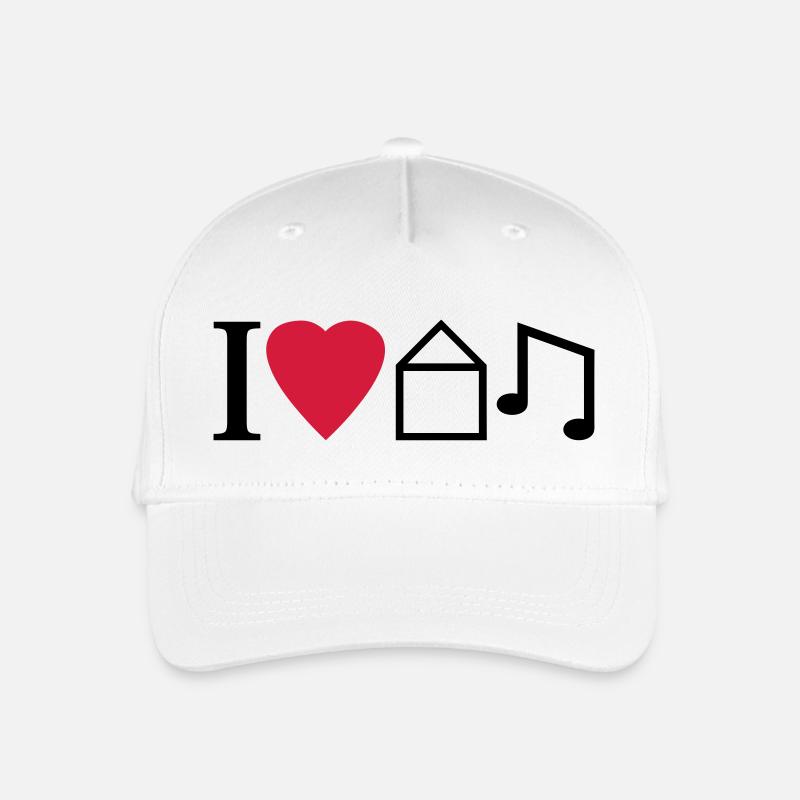 I Love House Music - Kinder Bio Basecap - Weiß