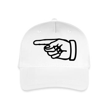 hand_zeigt_tq1 - Kinder Bio Basecap - Weiß - Vorne