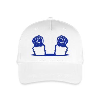 Lama Fäuste hochstrecken Affe Rebellion Boden Loch - Kinder Bio Basecap - Weiß - Vorne