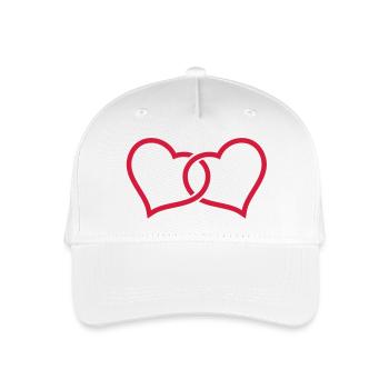 Zwei Herzen - Kinder Bio Basecap - Weiß - Vorne