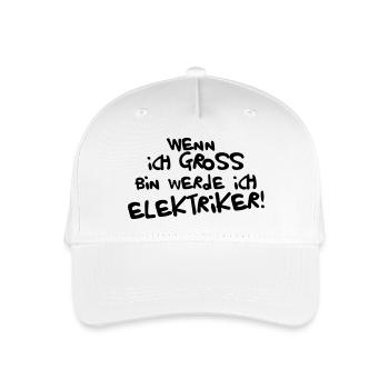 Ich werde Elektriker - Kinder Bio Basecap - Weiß - Vorne