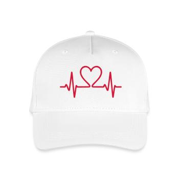 ecg heart beat line qrs complex - Organic Kids’ Baseball Cap - white - Front