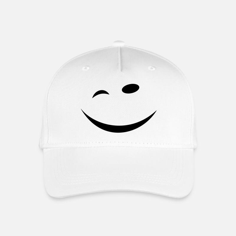 Zwinkersmiley - Kinder Bio Basecap - Weiß