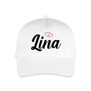 Nom de Lina - Casquette de baseball bio Enfant - blanc - Devant