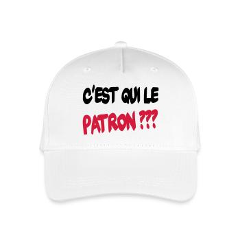 C'est qui le patron ? - Organic Kids’ Baseball Cap - white - Front