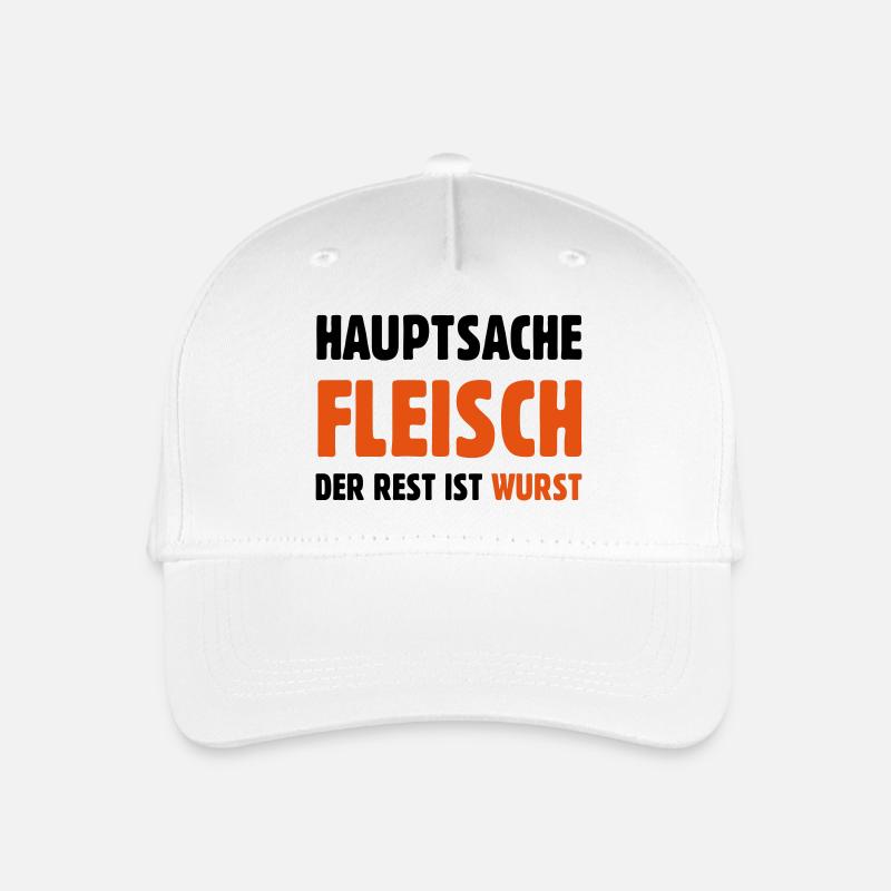 Hauptsache Fleisch - Kinder Bio Basecap - Weiß