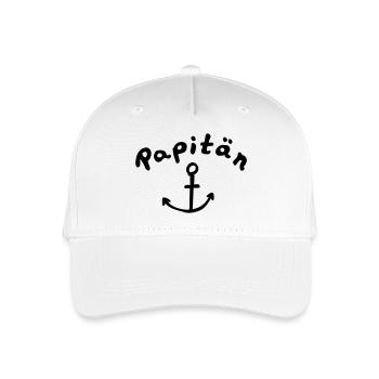 Papitän Papa Vater Geburt - Kinder Bio Basecap - Weiß - Vorne