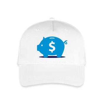 Rosa Sparschwein - Kinder Bio Basecap - Weiß - Vorne