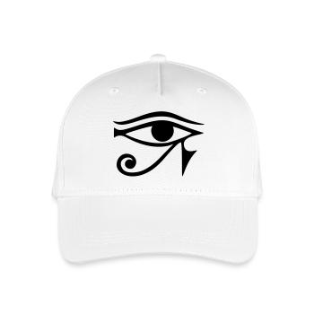 Auge des Horus, Re, gespiegelt Mond Auge des Thoth - Kinder Bio Basecap - Weiß - Vorne