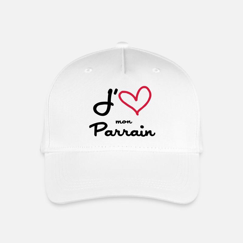 J'aime mon Parrain / Naissance / Bébé / Baptême - Casquette de baseball bio Enfant - blanc